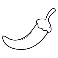 Hand drawn doodle of chili pepper on white background.