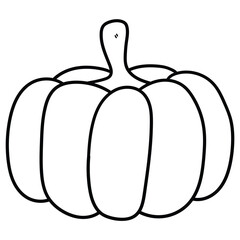 Hand drawn doodle pumpkin on white background.