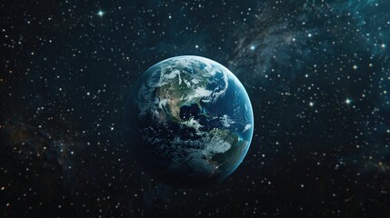 View of the Earth from space with stars in the background, ideal for astronomy and science themes