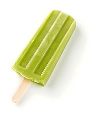 Isolated green Popsicle on a white Background