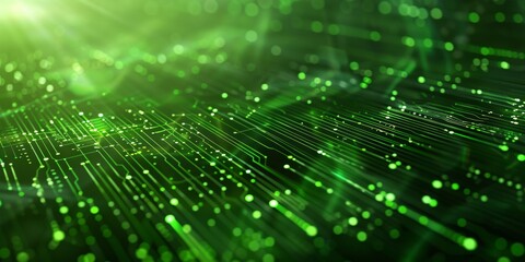Fototapeta premium Fresh green technology digital texture background