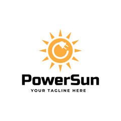Solar Energy logo designs vector, Sun power logo