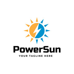 Solar Energy logo designs vector, Sun power logo