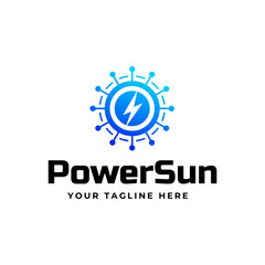 Solar Energy logo designs vector, Sun power logo