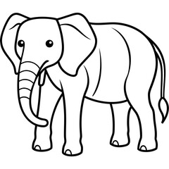  elephant line art vector silhouette  