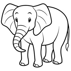  elephant line art vector silhouette  