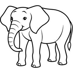  elephant line art vector silhouette  