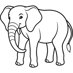  elephant line art vector silhouette  