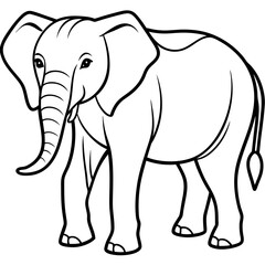  elephant line art vector silhouette  