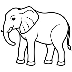  elephant line art vector silhouette  