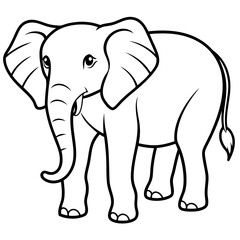  elephant line art vector silhouette  