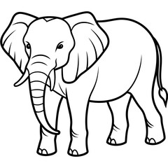 elephant line art vector silhouette  