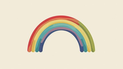 Fototapeta premium Genesis : Covenant of the Rainbow , Biblical Illustration of the Rainbow as a Sign of Hope, Genesis Narrative, Beige Background, Copyspace