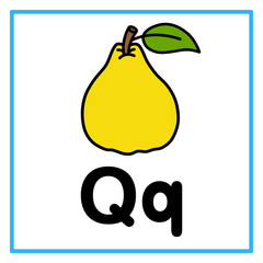  flat quince alfabet q illustration © Rahmatullah
