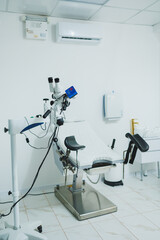 Modern medical equipment microscope in a bright office. Apparatus for diagnostics.