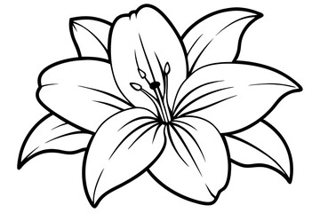 Line art of amaryllis flower