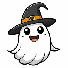 pumpkin in witch hat vector silhouette