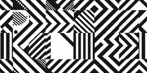 an image with an optical illusion, where black and white stripes are diagonally