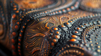 Abstract books adorned with intricate patterns.