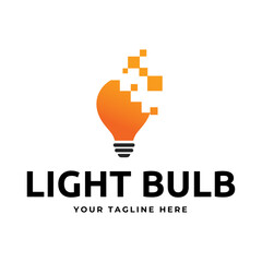 Light bulb logo design vector.