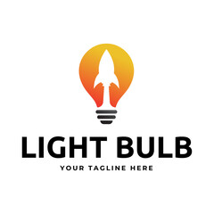 Light bulb logo design vector.