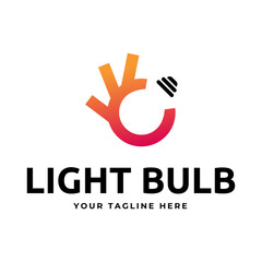 Light bulb logo design vector.