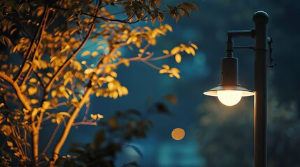Bright streetlight with a simple design, perfect for a modern backdrop.