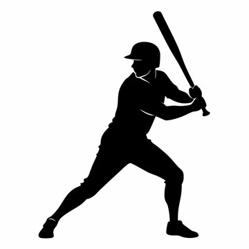 recommend clip art: Baseball player vector illustration, player vector art, Baseball player silhouette, Baseball player hitting ball