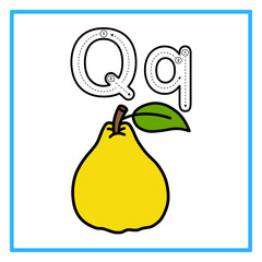 tracing alfabet flat quince illustration © Rahmatullah