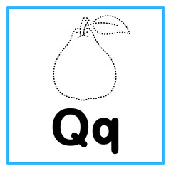 tracing quince alfabet q illustration © Rahmatullah