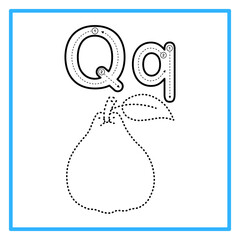 tracing alfabet trace quince illustration © Rahmatullah