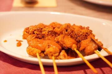  Sate ayam  (Chicken satay) from Indonesian restaurant in the Netherlands