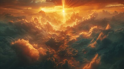 Renewable Energy and Environmental Themes: Aerial View of Wind Farm at Sunrise