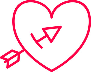 Heart with Arrow Symbol Illustration