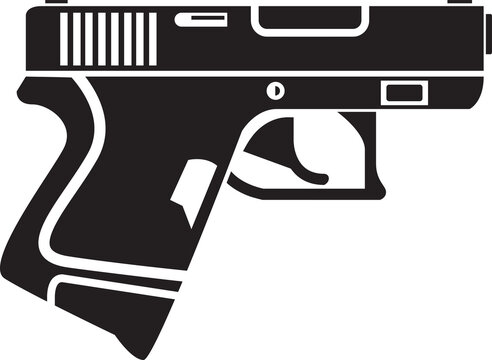 black pistol outline clip art preview