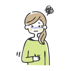 お腹が痛い女性