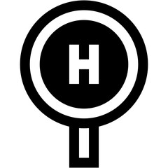 Fototapeta premium Vector Icon Hospital, sign, road sign, medical sign, traffic sign