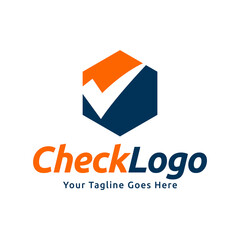 Check mark vector icon logo design illustration