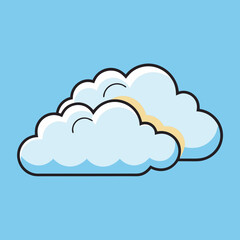Cloud vector illustration, Cloud vector art, Cloud silhouette, cloud icon