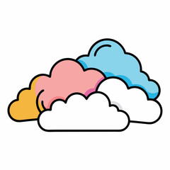 Cloud vector illustration, Cloud vector art, Cloud silhouette, cloud icon