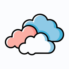 Cloud vector illustration, Cloud vector art, Cloud silhouette, cloud icon