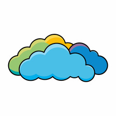 Cloud vector illustration, Cloud vector art, Cloud silhouette, cloud icon