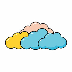 Cloud vector illustration, Cloud vector art, Cloud silhouette, cloud icon