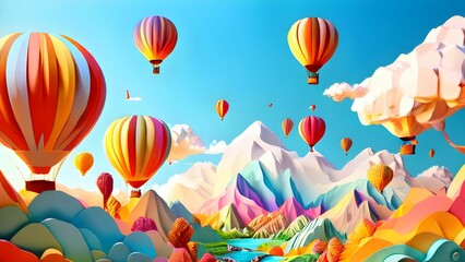 Obraz premium hot air balloons in sky