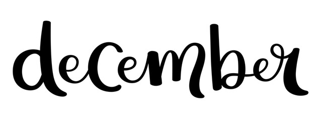 DECEMBER black vector hand lettering