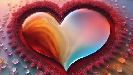 Heart shape for Love concept, Valentine's Day concepts. love symbol, concept for Valentine's Day, wedding etc. Heart elements for love concept design. AI generated image