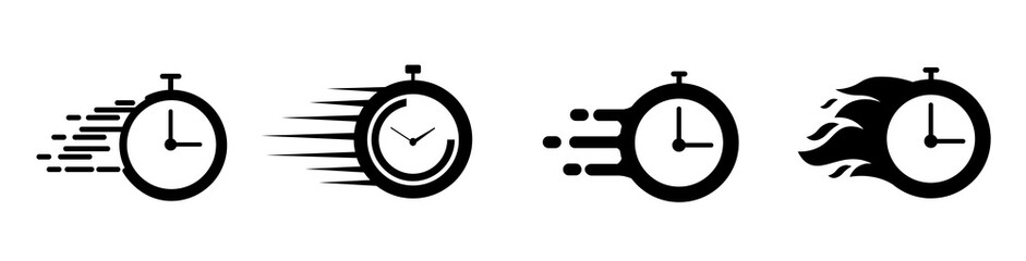 Timer icons set. speed time vector icons set.Rapid line symbol. Countdown timer collection.