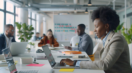 Modern Office Collaboration: Diverse Team Working Together