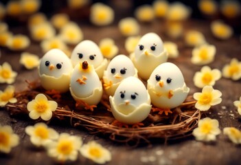 food buffet easter egg chick boiled funny children deviled arrangement carrot chicks