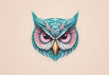 Obraz premium Dreamy Owl Logo Design with Organic Elegance